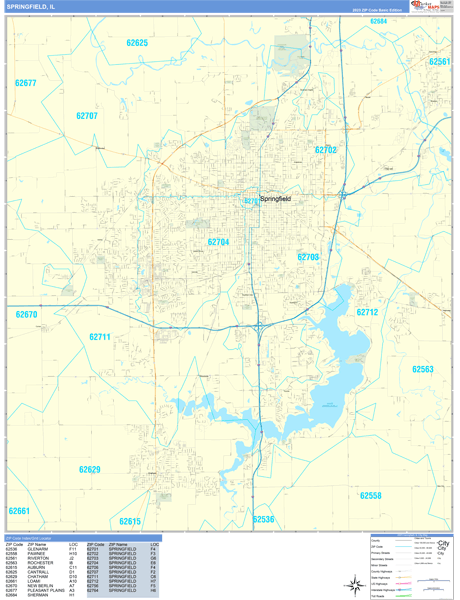 Springfield City Digital Map Basic Style