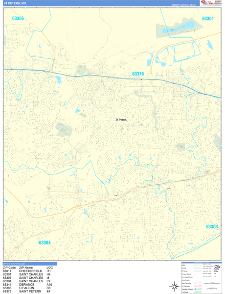 St Charles Mo Zip Code Map Maps Of St. Peters Missouri - Marketmaps.com