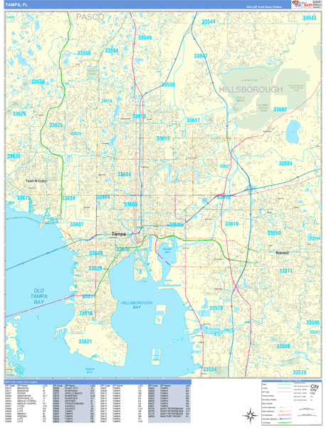 Universal Map Ra-Tampa/Hillsborough County FL Wall Map 