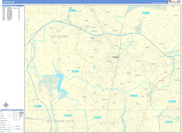 Towson City Digital Map Basic Style