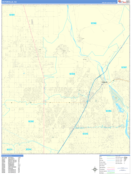 Victorville City Digital Map Basic Style
