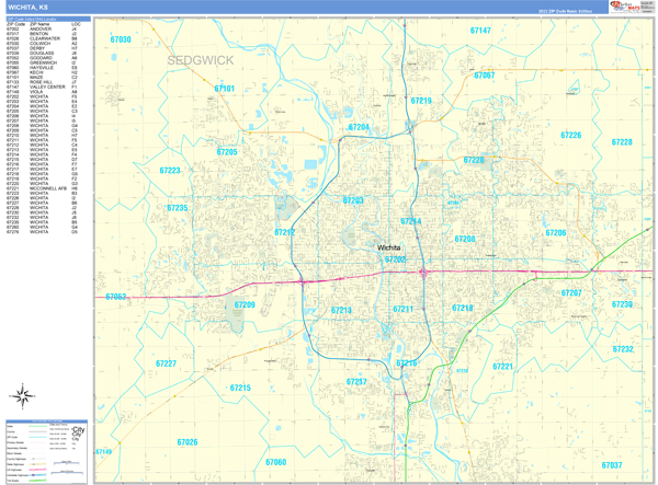 Wichita City Digital Map Basic Style