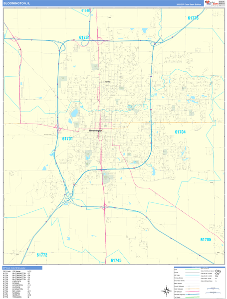 Bloomington Wall Map