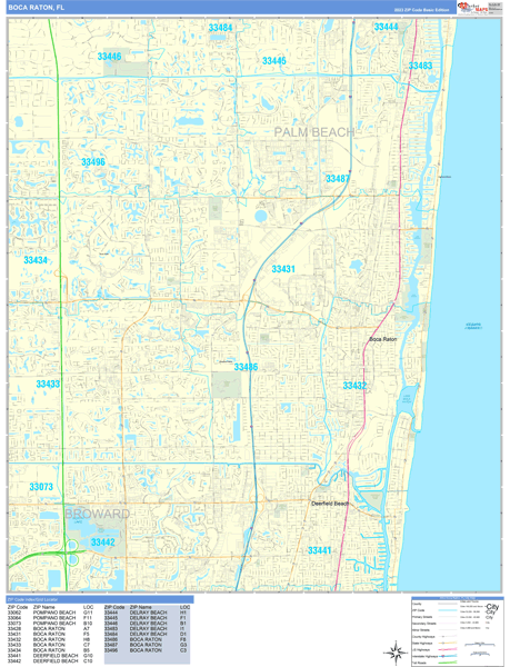 Boca Raton Florida Zip Code Maps - Basic