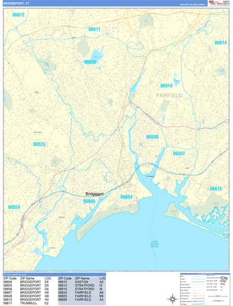 Bridgeport Wall Map