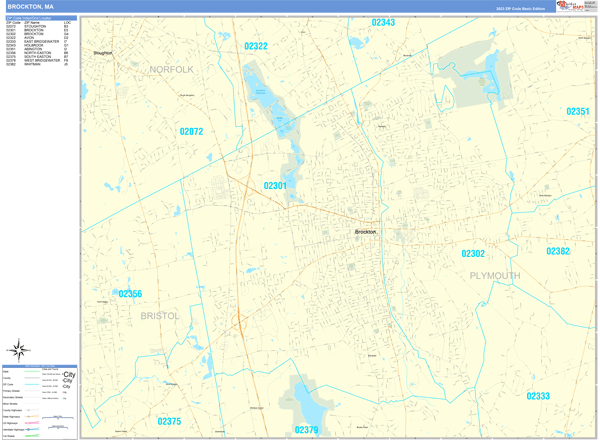 Brockton Wall Map