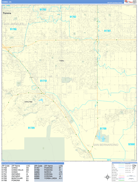 Chino Wall Map