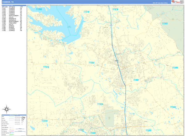 Conroe Wall Map