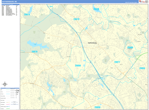 Gaithersburg Wall Map