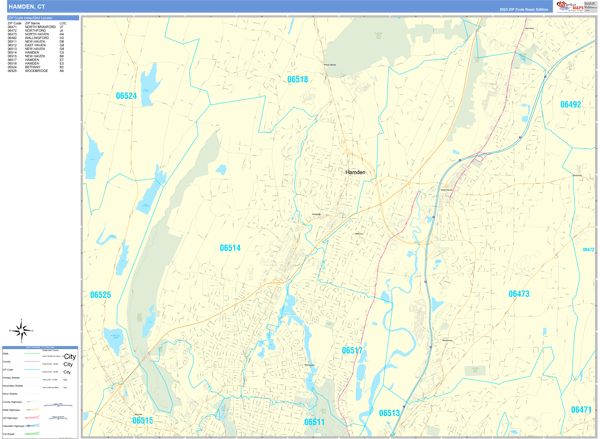 Hamden Wall Map