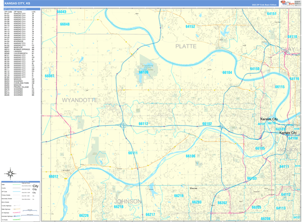 Kansas City Kansas Zip Code Maps - Basic