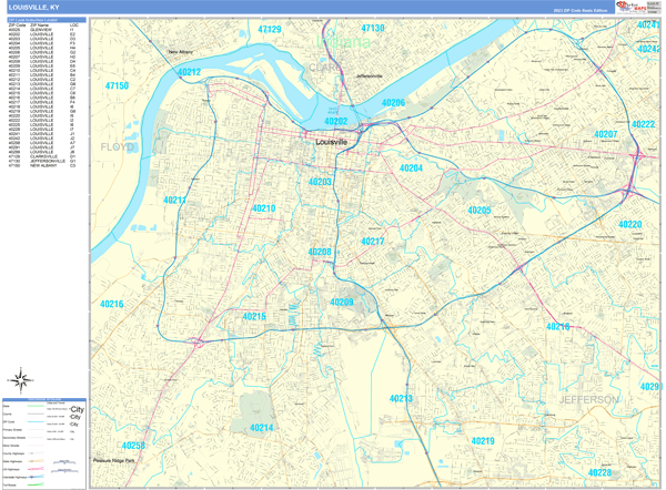 Louisville Wall Map