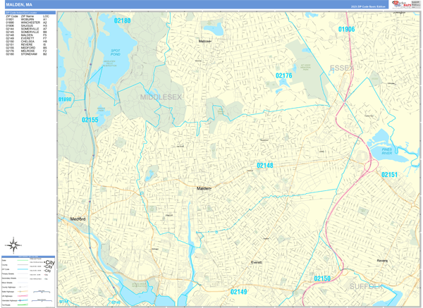 Malden Wall Map