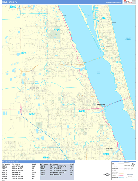 Melbourne Florida Zip Code Map Map Of World
