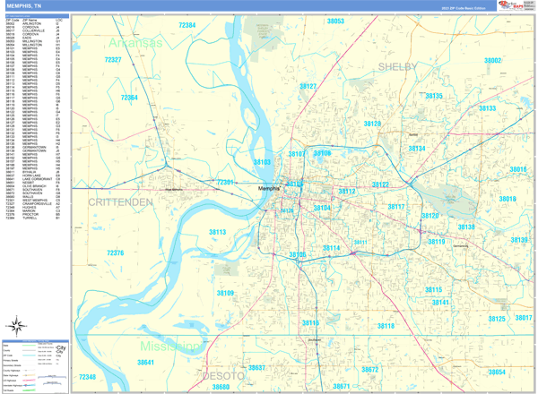Memphis Wall Map