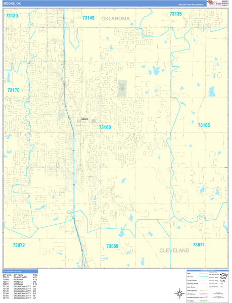 Moore Wall Map