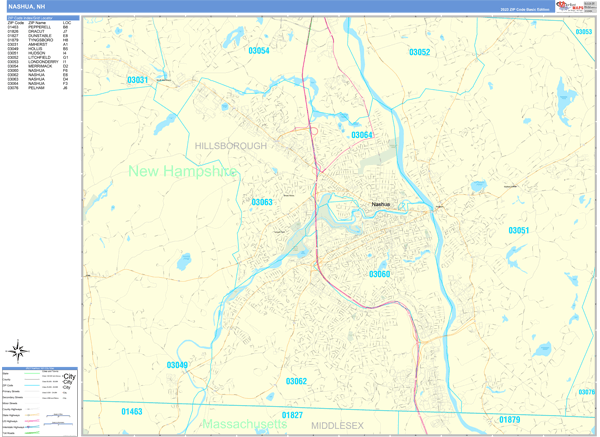 Nashua Wall Map