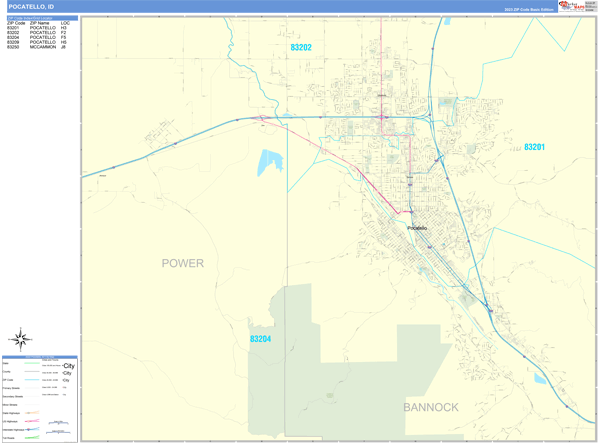 Pocatello Wall Map