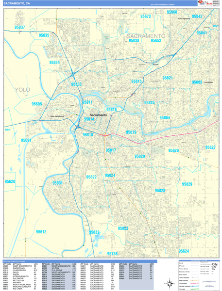 Sacramento Wall Map