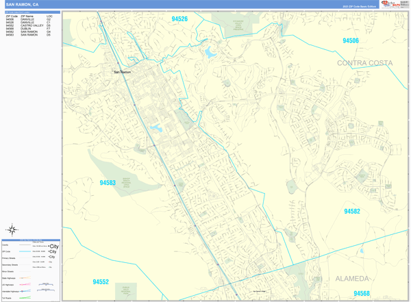 Digital Maps of San Ramon California - marketmaps.com