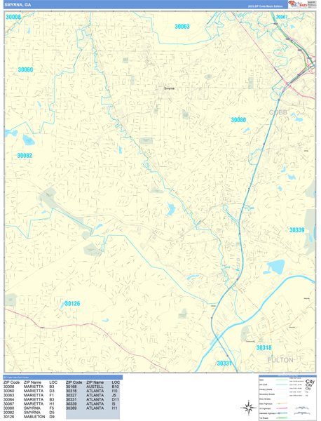Smyrna Wall Map