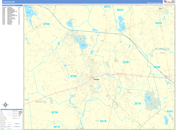 Taunton Wall Map