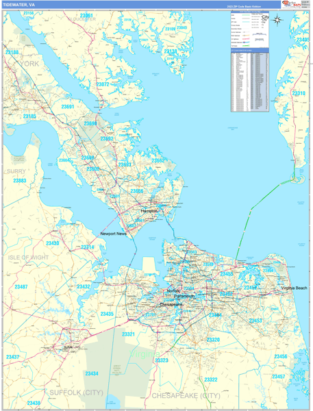 Tidewater Wall Map