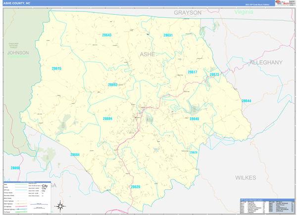 Ashe County Digital Map Basic Style