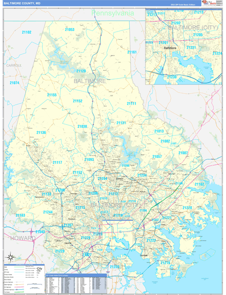 Baltimore County, MD Zip Code Map