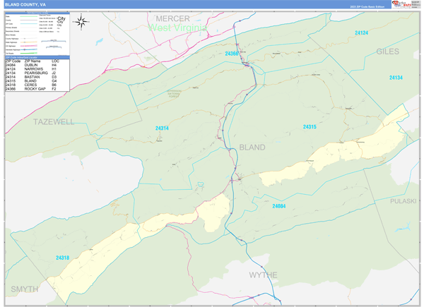 Bland County Digital Map Basic Style