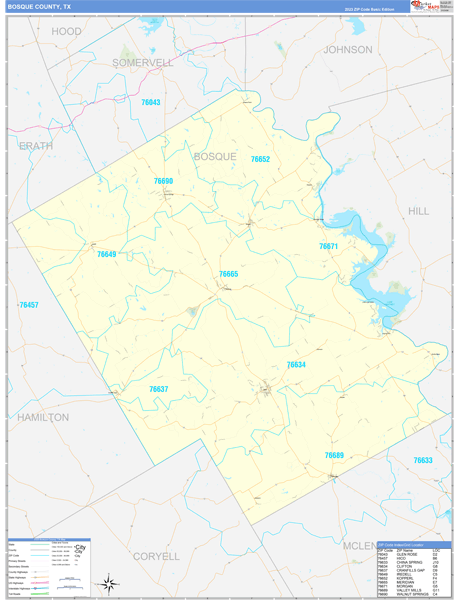 Bosque County Digital Map Basic Style