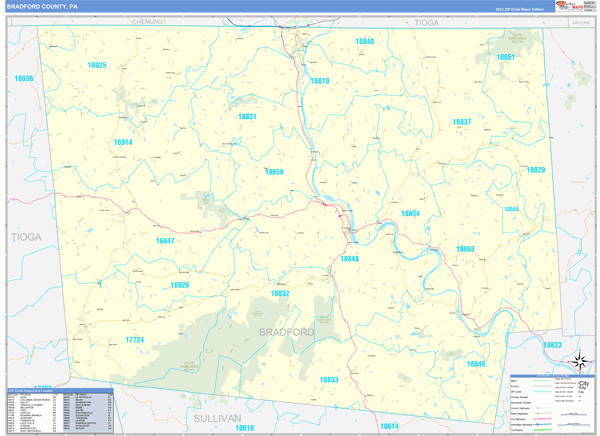 Bradford County Digital Map Basic Style
