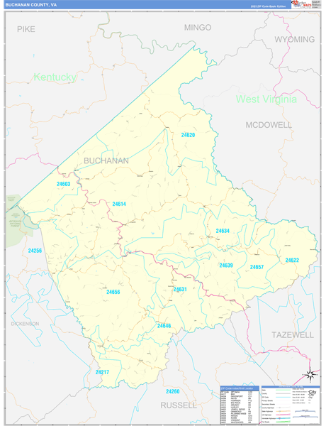Buchanan County, VA Zip Code Map