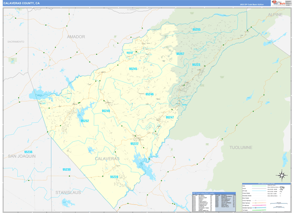 Calaveras County Digital Map Basic Style