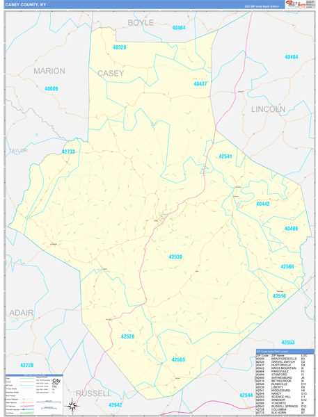 Casey County Digital Map Basic Style