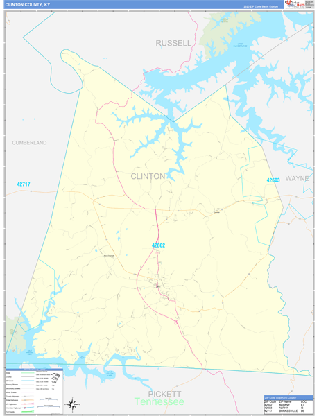 Clinton County, KY Zip Code Map
