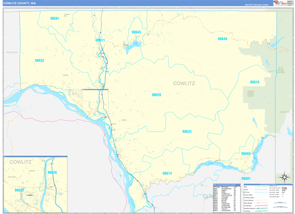 Cowlitz County Digital Map Basic Style