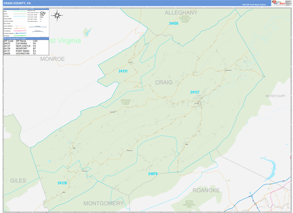 Craig County Digital Map Basic Style