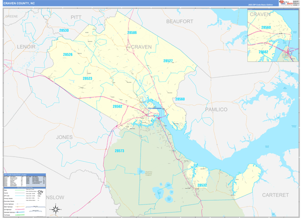Craven County Digital Map Basic Style