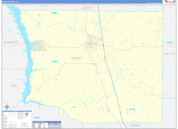 Crisp County, GA Carrier Route Wall Map