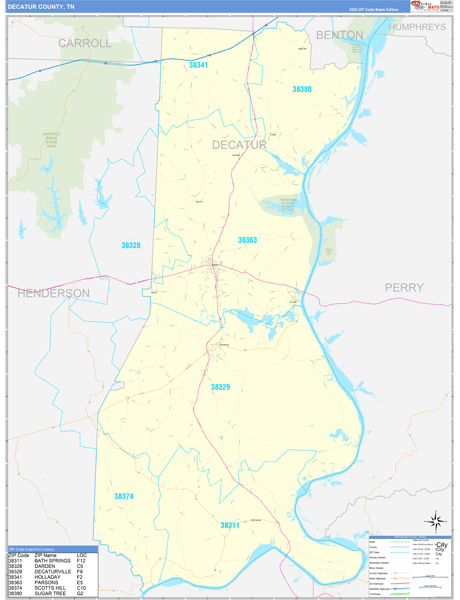 Decatur County, TN Zip Code Map