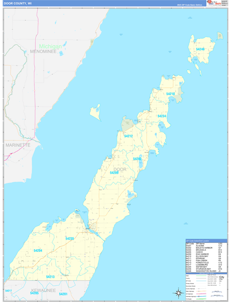 Door County Digital Map Basic Style
