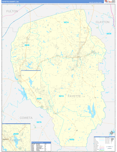 Fayette County, GA Zip Code Map