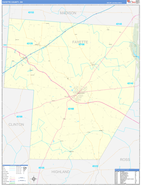 Fayette County, OH Zip Code Map