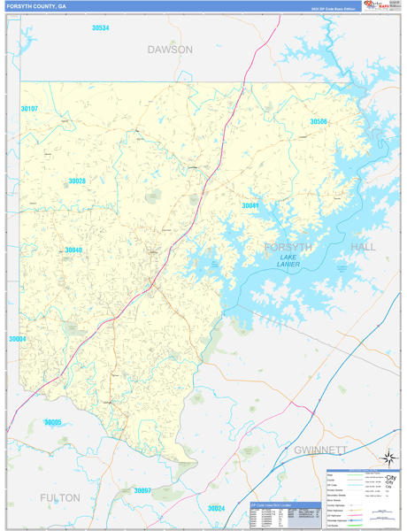 Forsyth County, GA Zip Code Map