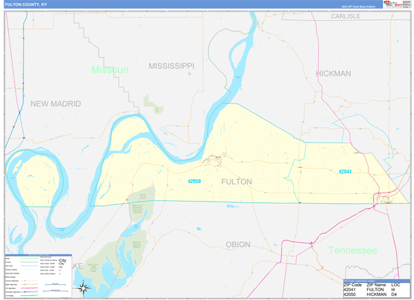 Fulton County, KY Zip Code Map