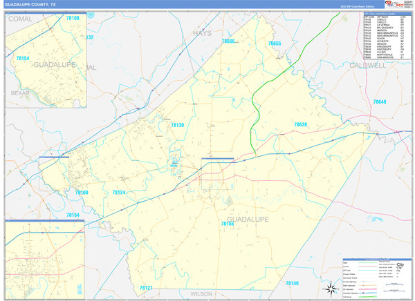 Guadalupe County Digital Map Basic Style