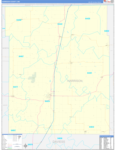 Harrison County Digital Map Basic Style