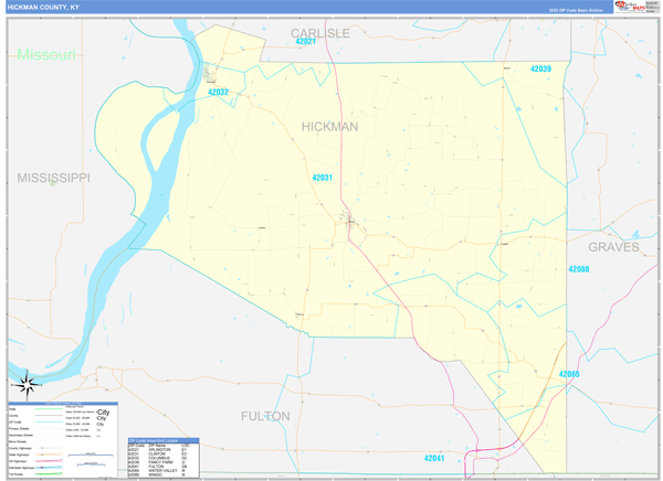 Hickman County, KY Zip Code Map
