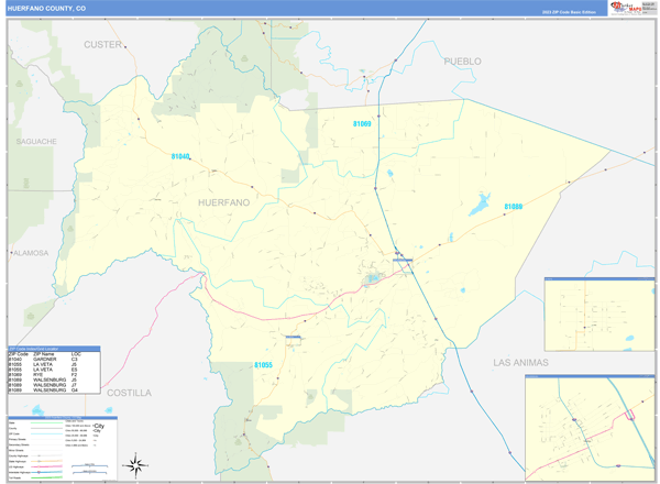 Huerfano County Digital Map Basic Style
